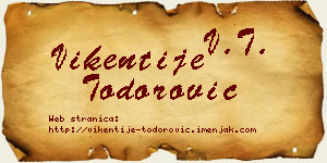 Vikentije Todorović vizit kartica